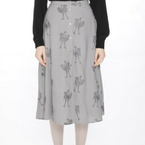 Anthropologie Dresses & Skirts - ANTHROPOLOGIE PEPALOVES Gray Ostrich Minerva Sz S